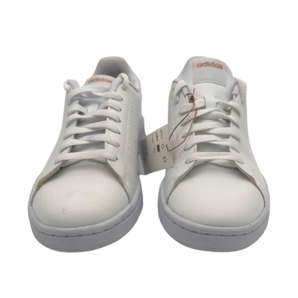 adidas Advantage Sneaker White/White/Copper Metallic US Women's Size 7 - Picture 2 of 8
